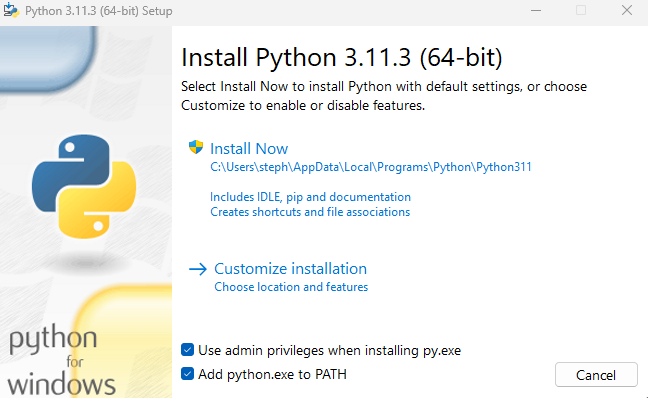 python installer